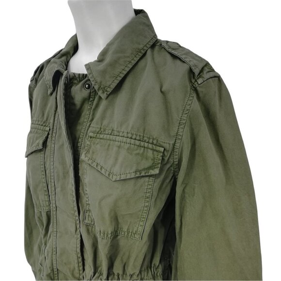 Gap Green Utility Jacket Size XS Military Army Anorak Cotton Snaps Zip Pockets - Picture 6 of 12